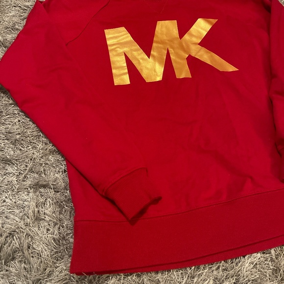 Michael Kors Red with Gold Logo Crewneck Sweatshirt / Sweater / Top - Picture 2 of 7